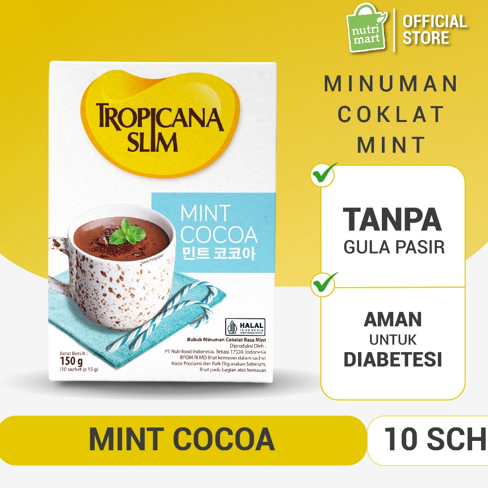 

7.7 Flash Sale Tropicana Slim Mint Cocoa 10 Sachet - Minuman Cokelat Mint Nikmat Tanpa Gula Pasir