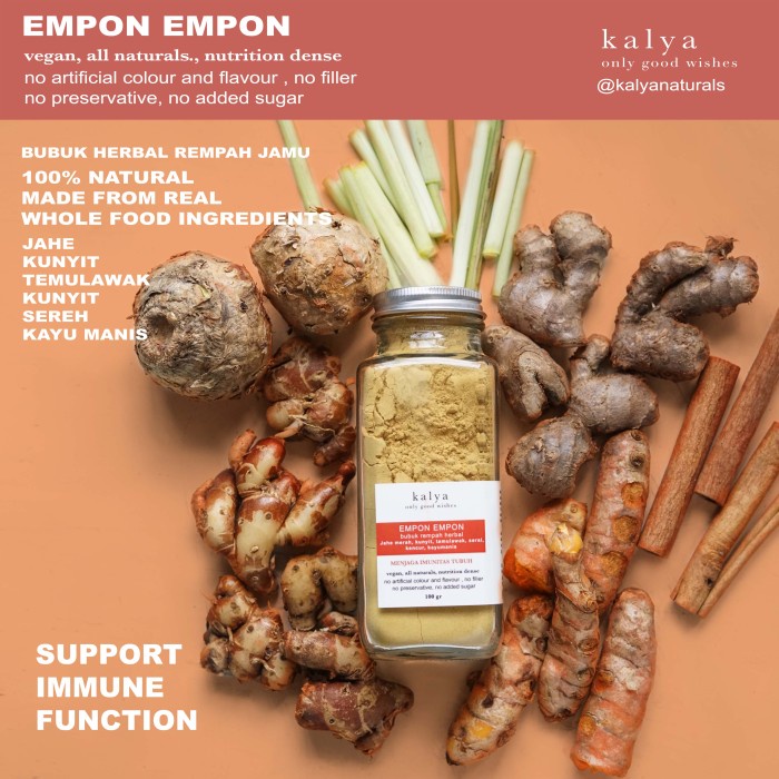 

Empon Empon bubuk herbal rempah jamu jahe kunyit temulawak sereh