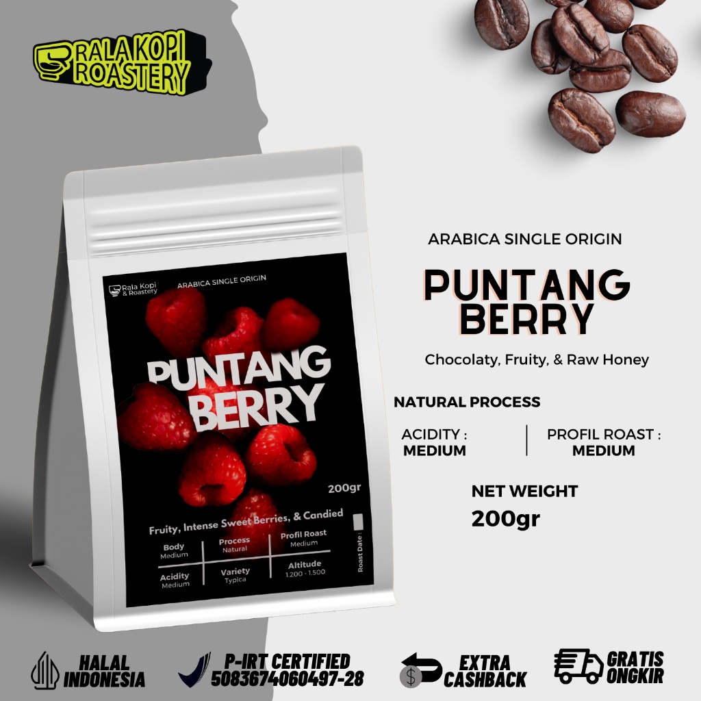 

Kopi Arabika Puntang Natural Biji Kopi Single Gin Arabica 200Gr