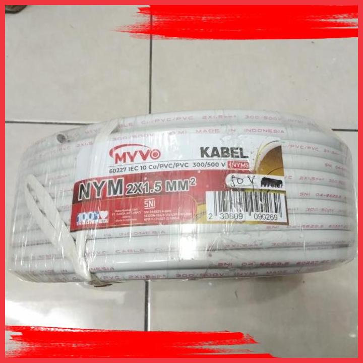 (FENT) 10 METER KABEL LISTRIK BESAR MYVO NYM 2 X 1,5 TEMBAGA BUKAN ETERNA