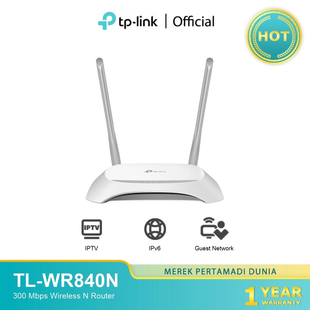 Stock Banyak➳TP-LINK router TL-WR840N 300Mbps Wireless N Router 2 Antenna wifi Tp-link tl840n 300Mbp