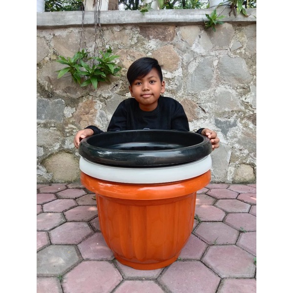 Pot Ebonny Jumbo Diameter 50/Pot Polos Besar 50/Pot Tanaman Besar Jumbo Uk 50