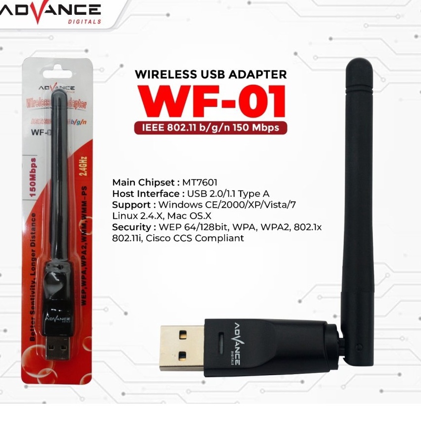 Model Baru HQj Advance USB Dongle Wifi Wireless Adapter Receiver WF-01-untuk stb ✺ (Laris)