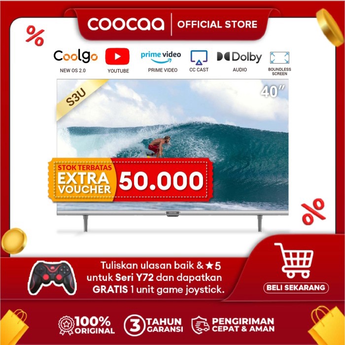 Coocaa 40 Inch Digital Smart Tv (Model : Coocaa 40S3U)