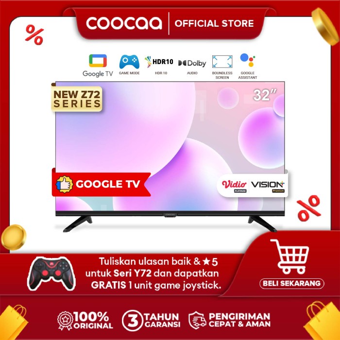 [Tukar Tambah Tv] Google Tv Coocaa 32 Inch Smart Led Tv (Coocaa 32Z72)