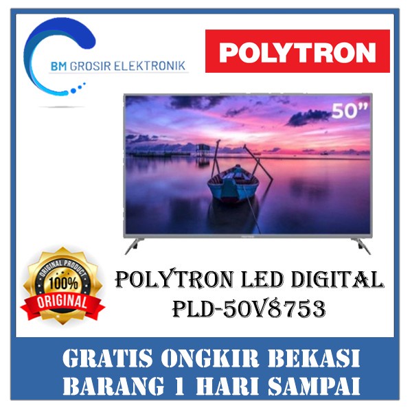 Polytron Televisi Tv Led Digital 50" Pld 50V8753 / Pld-50V8753 50 Inch