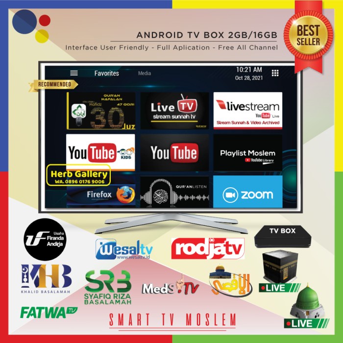 Smart Tv Muslim Android Tv Box Rodja Tv Alquran Bukan Parabola Islami