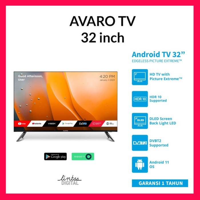 Avaro 32 Inch Smart Led Tv Hd - Android 11