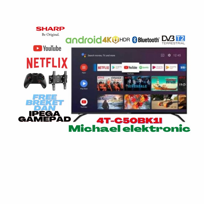 Promo Sharp Led 50Inch Android Tv 4K Uhd 4T-C50Bk1X
