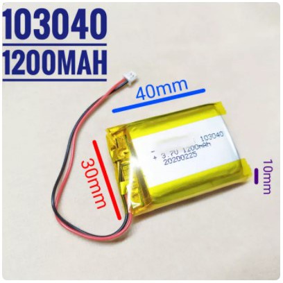 103040 Li Ion 3.7V 1200Mah Protection Baterai Charge Mp3 Mp4 Gps