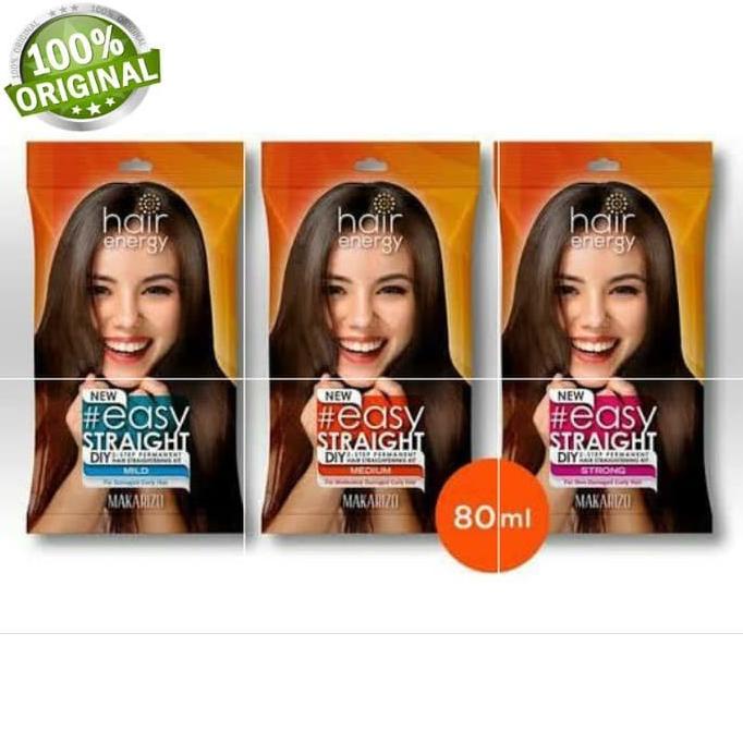 ,,,,,,,] Makarizo Hair Energy Easy Straight Sachet 80 ml Obat Smoothing Bonding