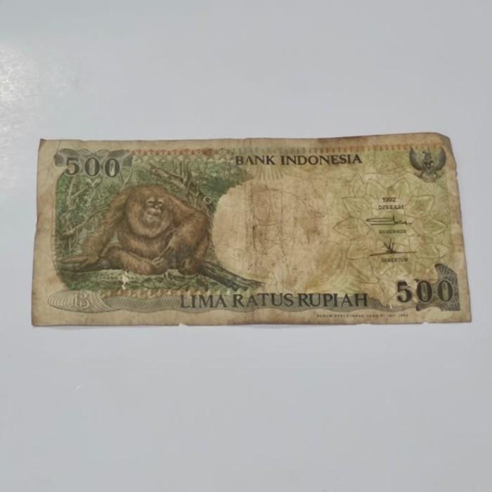 Uang Kuno 500 Rupiah 1992 Duit Kertas Lama Indonesia Orang Utan ASLI