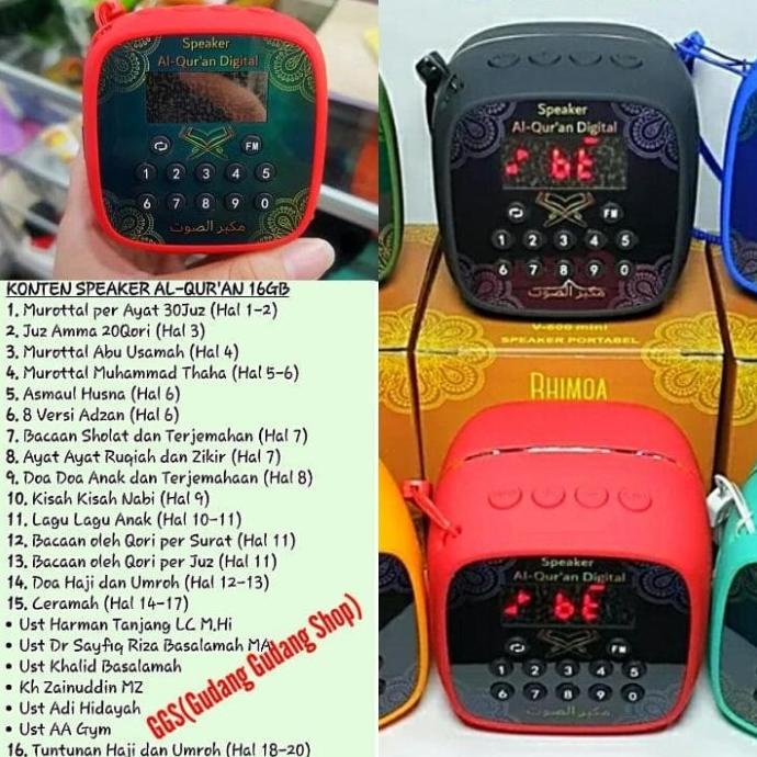 ] Music Box Murottal Al Quran Bonus Memori 16GB - Bluetooth Radio Repeat