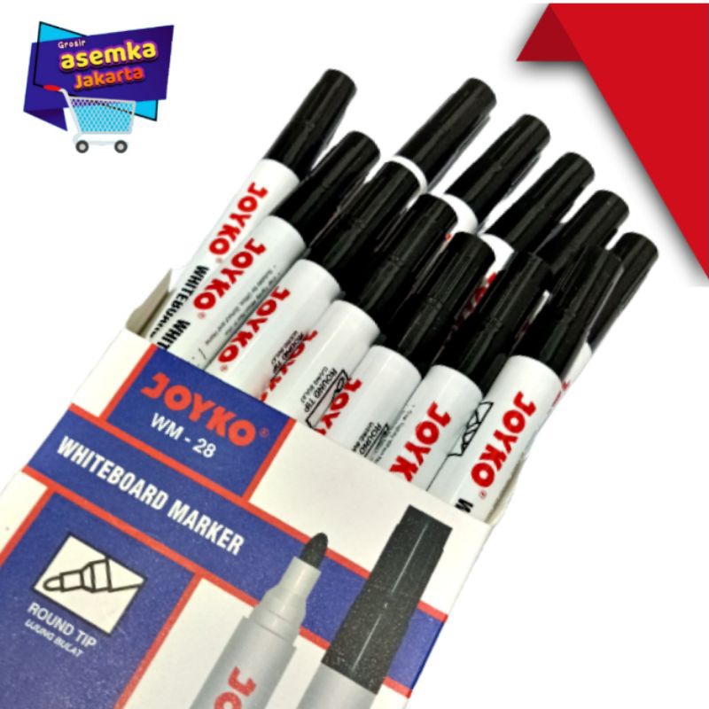 

Spidol Joyko Whiteboard Marker Spidol Papan Tulis 12Pcs