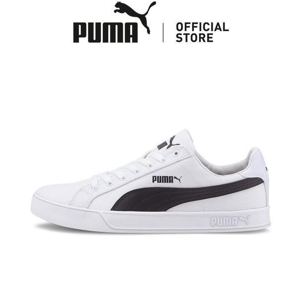 PUMA Sepatu Trainer Smash Vulc Canvas White- Black