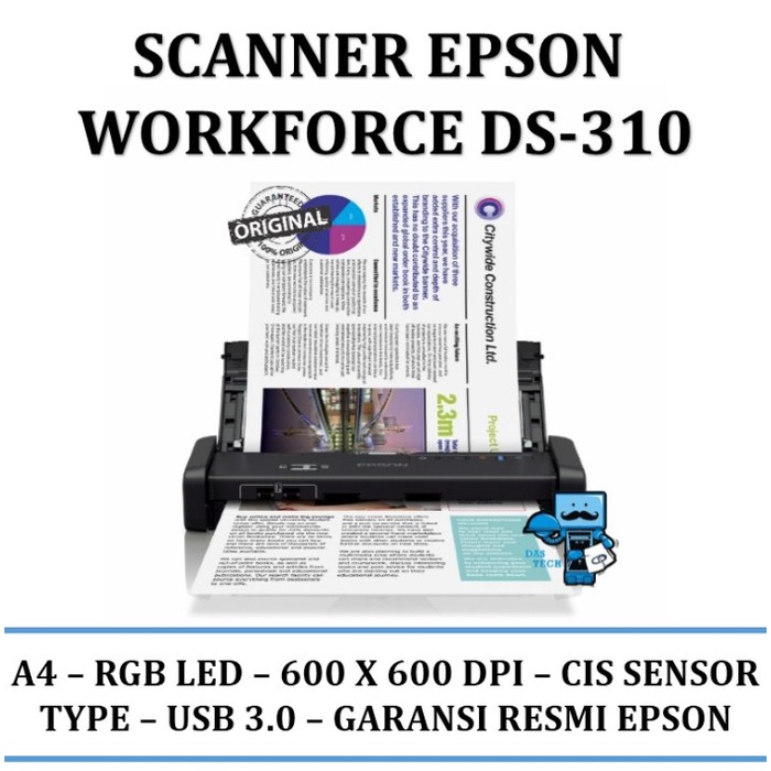 Scanner Epson Workforce DS-310 / DS310 - Garansi Resmi