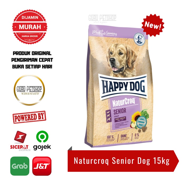 Happy Dog Naturcroq Senior 15kg Makanan Anjing Tua Senior Dog Food