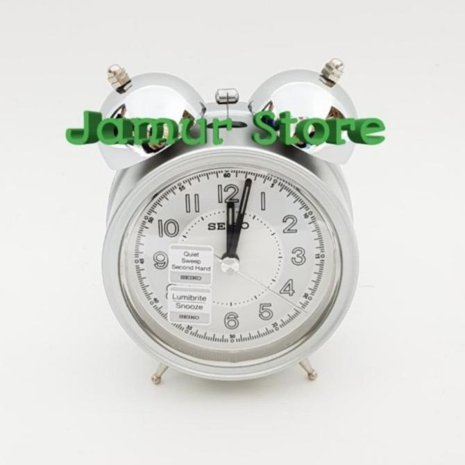 Jam Beker Weker Seiko Lumibrite Quite Sweep QHK035S/Seiko Weker Silver
