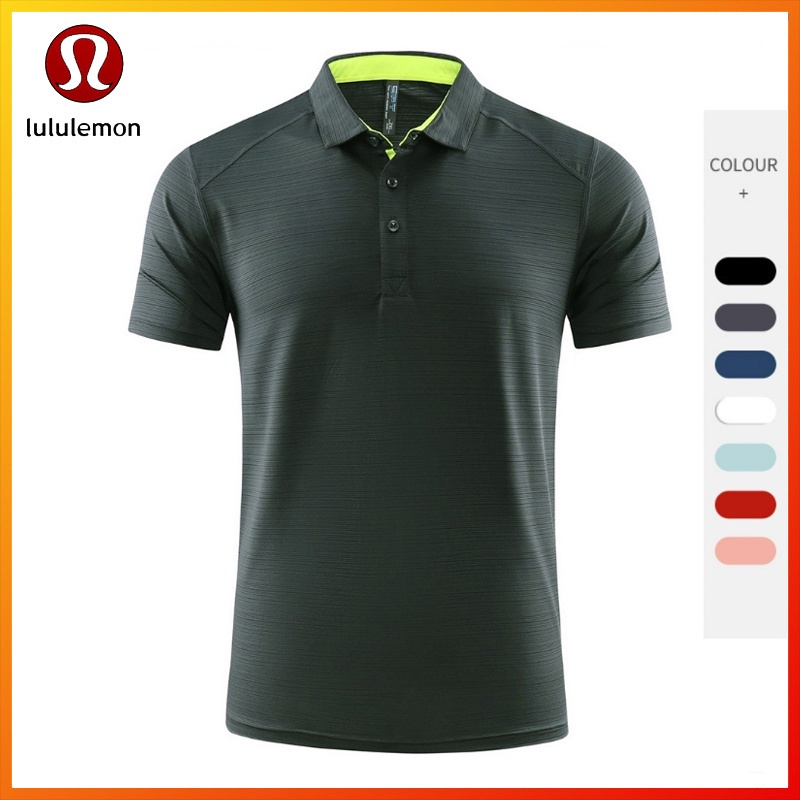 Lululemon POLO Shirt Ice Feeling Fitness Clothes Quick-Drying T-Shirt Loose Sports Short-Sleeved D15