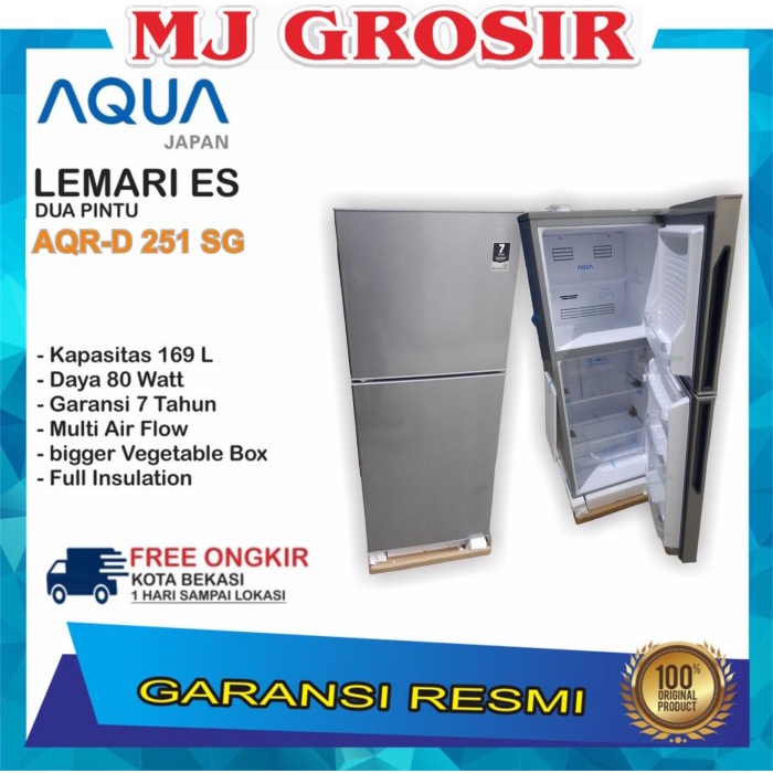 KULKAS AQUA JAPAN AQRD 251 LEMARI ES 2 PINTU LOW WATT NEW