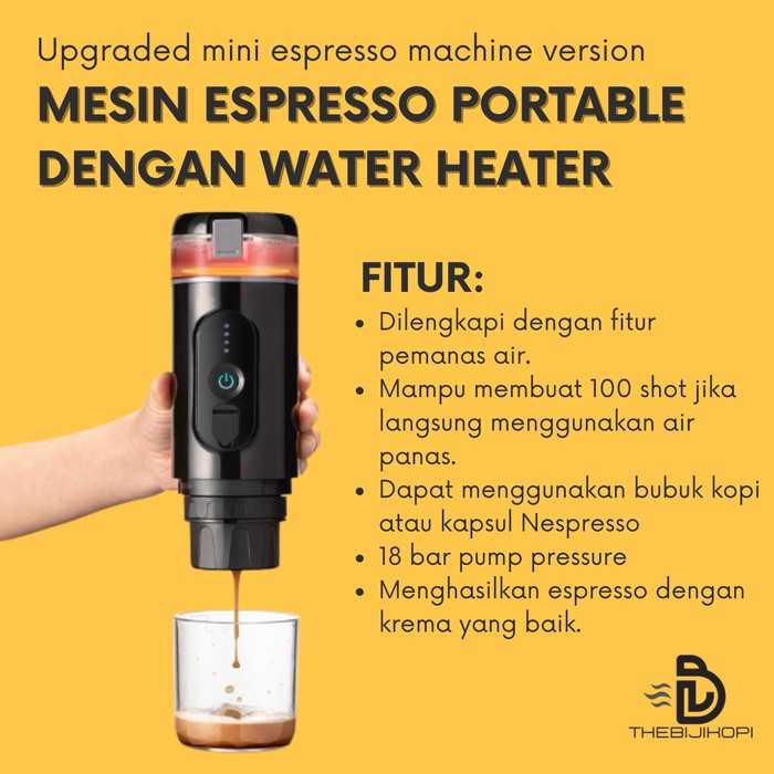 MESIN ESPRESSO PORTABLE MINI ESPRESSO COFFEE MAKER DENGAN PEMANAS AIR