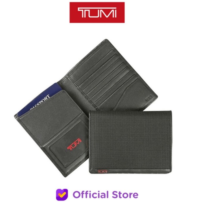 TUMI ORIGINAL FAMILY PASSPORT CASE BLUE WALLET