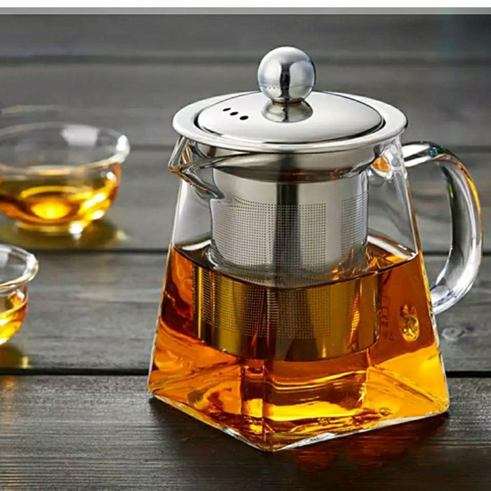 Teko Kaca Teko Teh Tahan Panas Square Pitcher Minuman Tahan Api