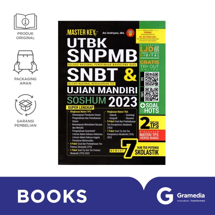 HOT SALE THE MASTER KEY OF UTBK SNPMB DAN SNBT UJIAN MANDIRI SOSHUM 2023 TERLARIS