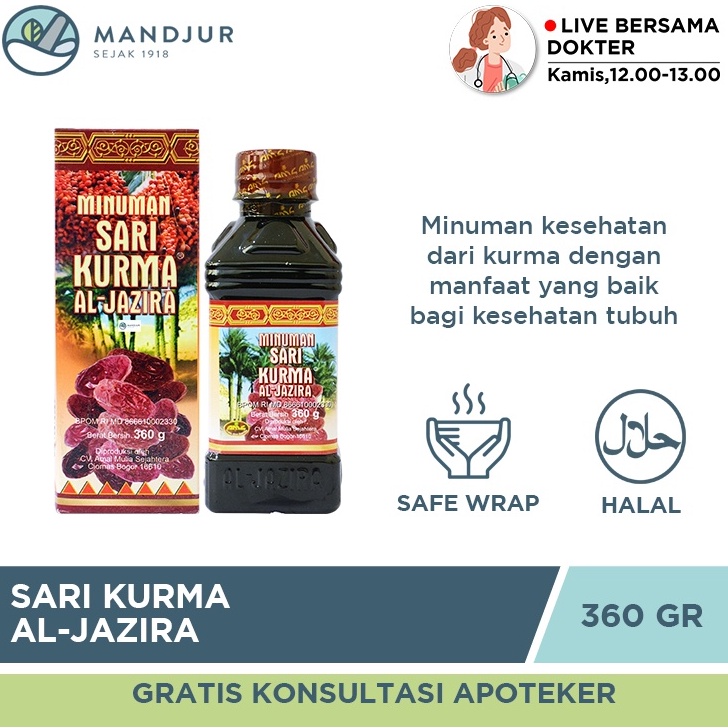 

NEW VARIAN Sari Kurma Al Jazira 360 Gram - Minuman Sari Kurma Asli