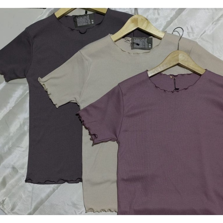 Paling Diminati.. Kaos Rib Premium Lengan Pendek /Atasan Lengan Pendek