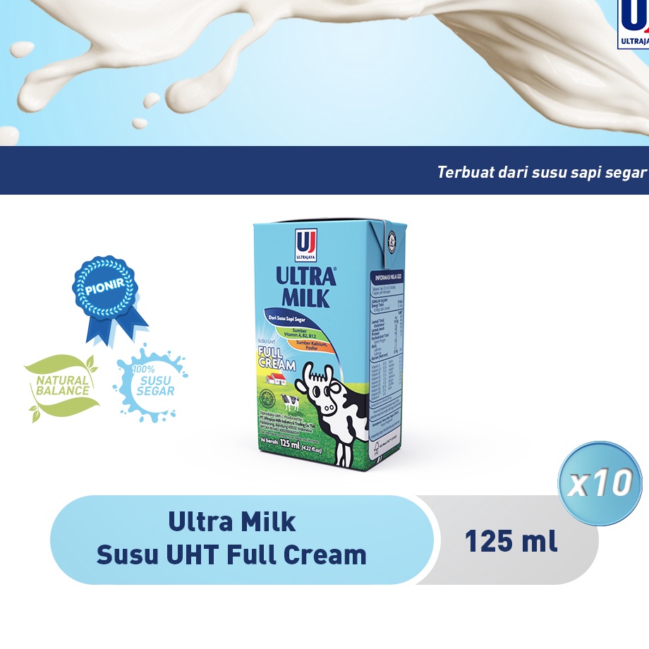 

Laris Ultra Milk Susu UHT Full Cream 125ml [Paket isi 10 pcs]