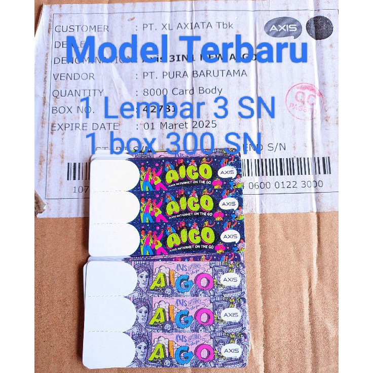 

LRXQ5037 TEBUS MURAH Voucher AXIS Kosong 1 Box voucher kosong gak ada KUOTA nya.