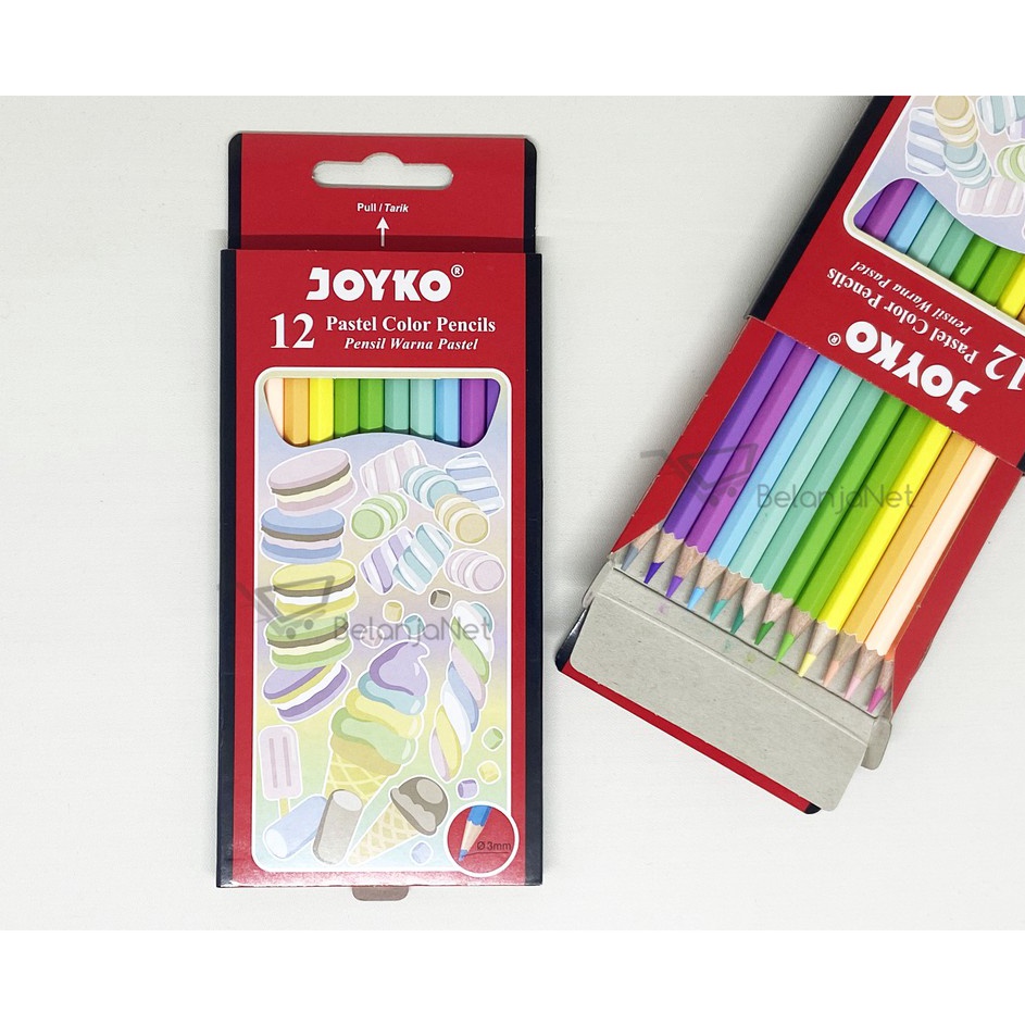 

☍☌✵❂ Pastel Color Pencils | Pensil Warna Joyko CP-125P 12 Warna Pastel Diskon Promo