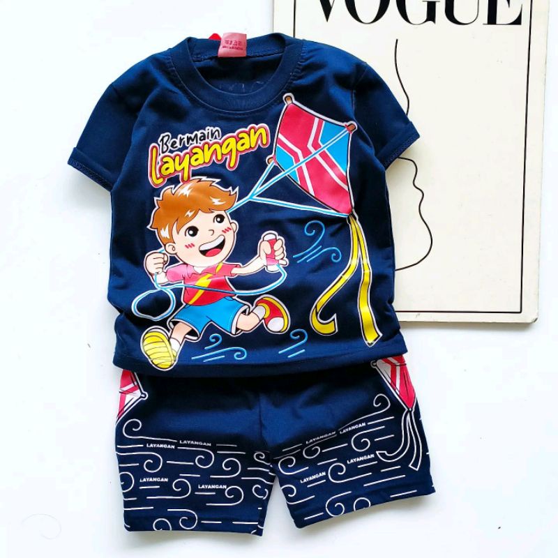 BAJU ANAK SETELAN ANAK BERMAIN LAYANGAN PAKAIAN ANAK LAKI LAKI BAGUS MURAH MERIAH UNTUK UMUR 1-10TAH