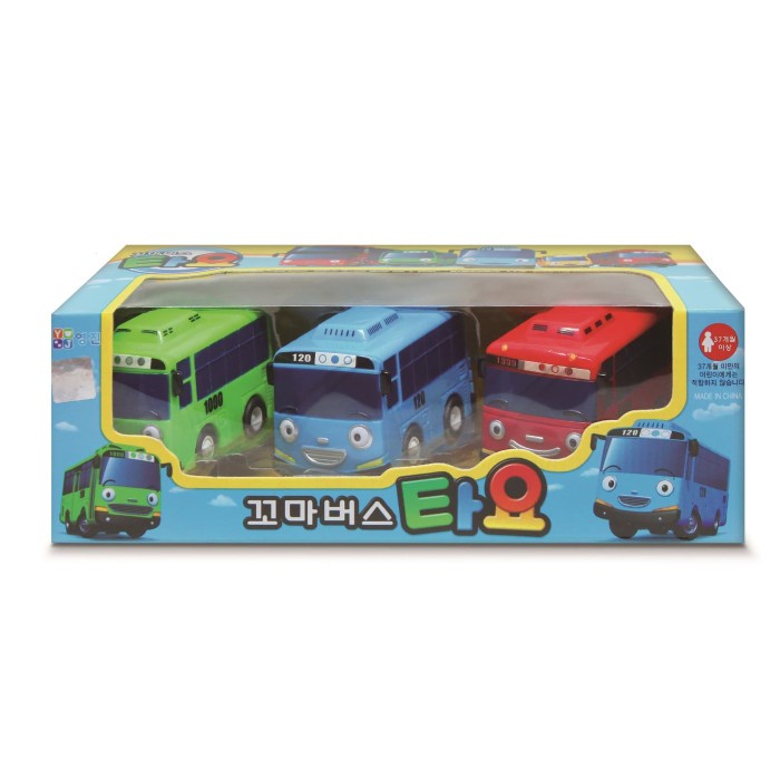 Tayo The Little Bus 217005 Tayo Win Up Cars Set 3Pc Mainan Anak Ori