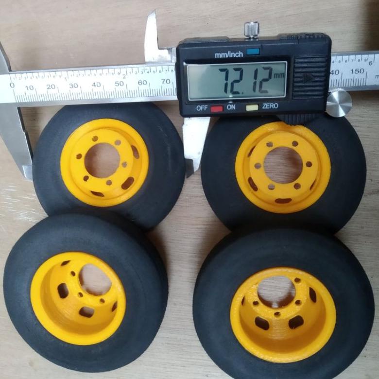 [Ars] 1 Set Full Velg Tromol Ban Miniatur Truk Canter 1/12 Tronton 1/14 Shopee