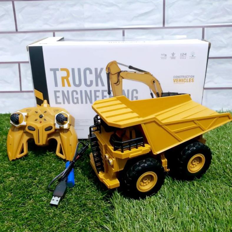 [Tkm] Rc Dump Truck Mining Tambang Remote Control Baterai Cas 2.4 Ghz - Mainan Mobil Remot Kontrol T