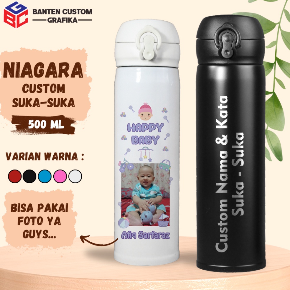

12.12 BRANDS FESTIVAL Souvenir Botol Tumber Niagara Custom Desain Grafir Nama dan Print Poto Suka suka gas !!