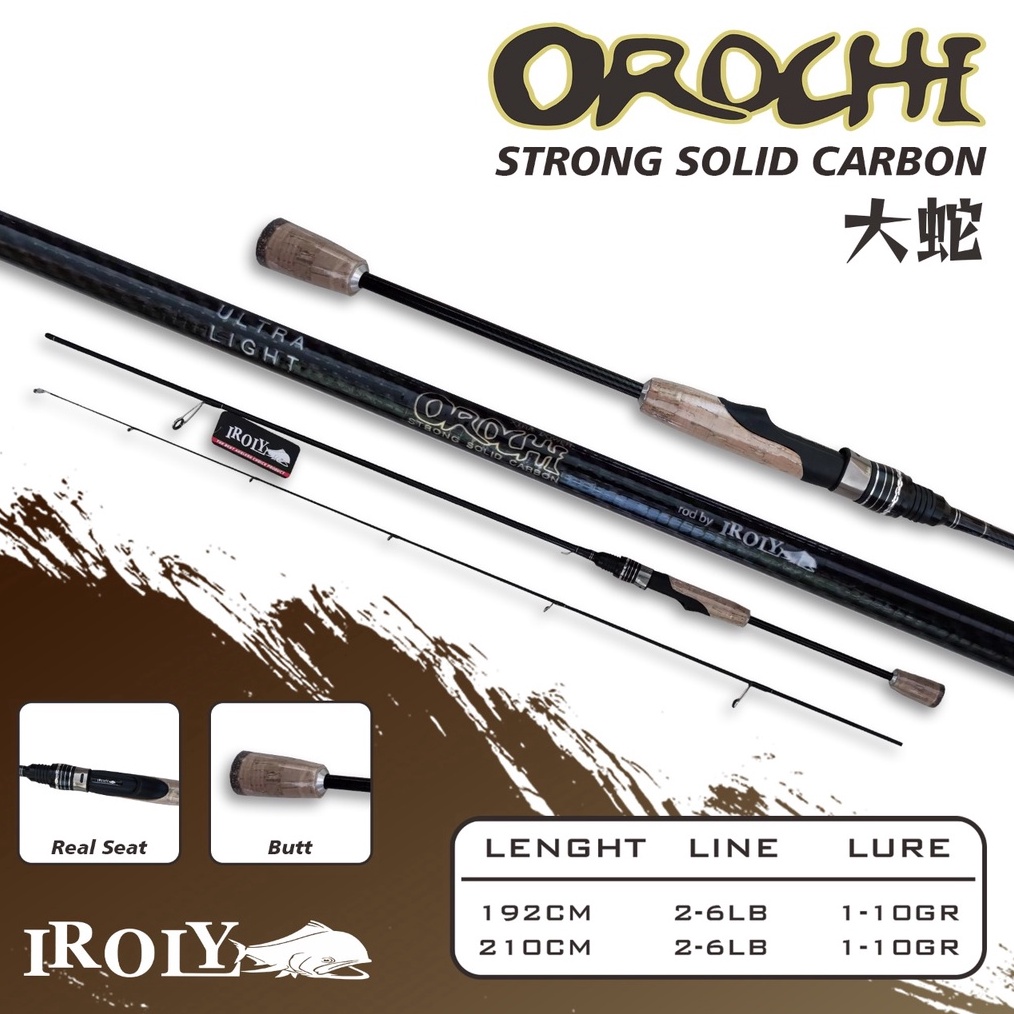 [ART.  J86O] Joran Pancing Ultralight CARBON SOLID  Iroly OROCHI 662 & 702 Japan style Lentur