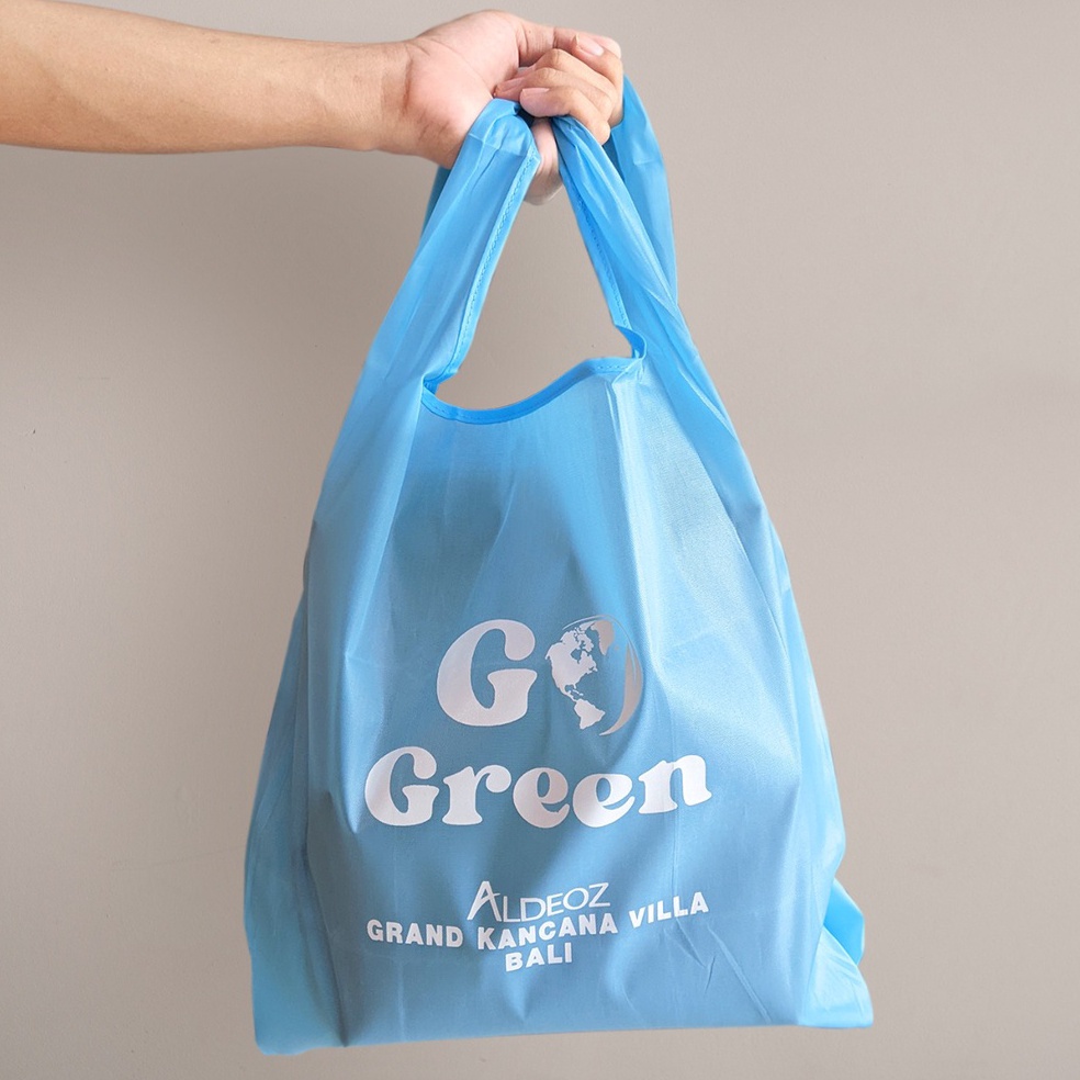Kilat Hemat9q4Pe Tas Belanja Lipat Sablon Tas Baggu Tas belanja jinjing modis lipat Shopping bag ( b