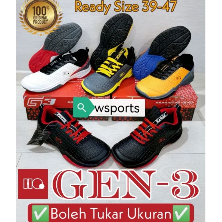 [PROMONJS3] [[Boleh Tukar Ukuran]] Sepatu Badminton HQ Hiqua Hi Qua G1 G3 Generation Gen G 1 3 One T