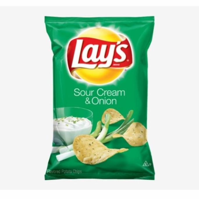 

Ready stock] lays sour cream onion chips potato Snack keripik kentang