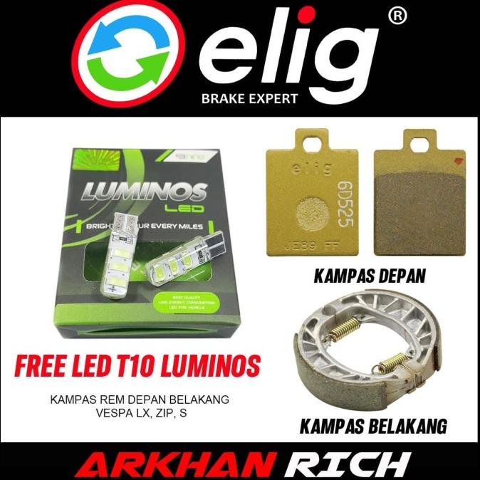 Kampas Rem Depan Belakang Elig Vespa Lx