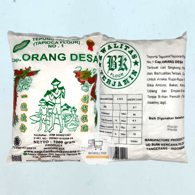 

Tepung Tapioka Sagu Tani Cap Orang Desa No. 1 Bu Kencana Flour 1Kg