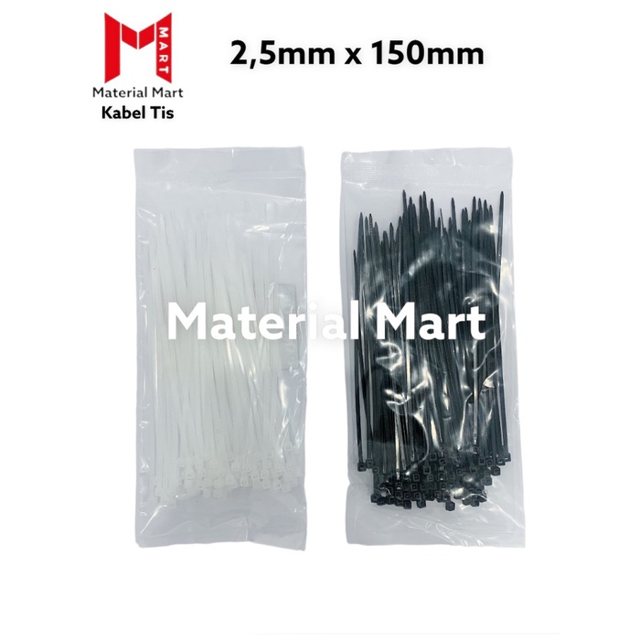 

Kabel Ties Putih 15 cm Cable Ties Kabel Tis Hitam 150mm 100 pcs