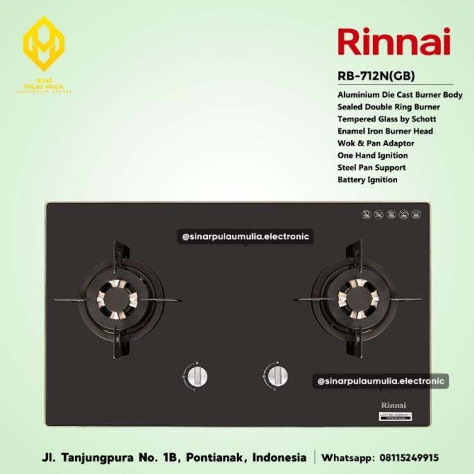 RINNAI RB 712NGB/Rinnai Kompor Gas Tanam 2 Tungku - PASTI ORIGINAL
