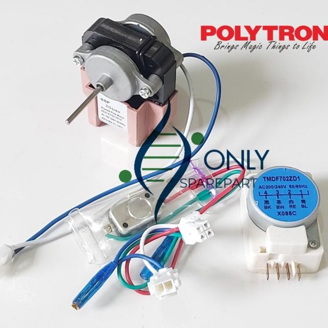 Sparepart Motor fan + Timer Defrost Kulkas Polytron 2 Pintu 1 SET Murah 615