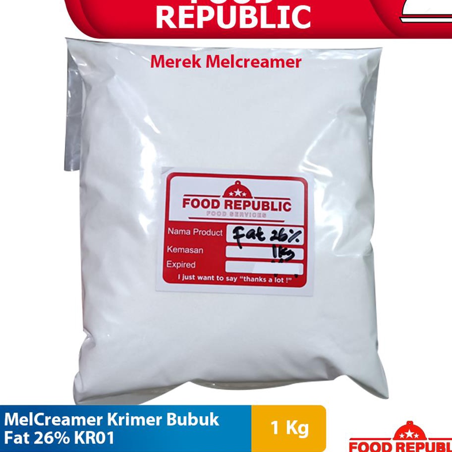 

Model Terkini KRIMER BUBUK - CREAMER POWDER 1 KG FAT 26% NON DAIRY HALAL Terlaku.