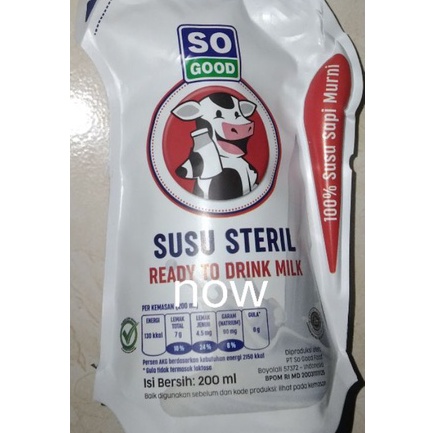 

➯✽✷ SO GOOD Real Good Susu Steril Kemasan Pouch 200ml Baru