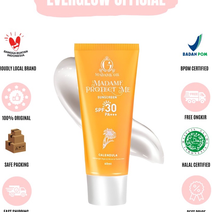 

YMWW8613 Ready Stok Madame Gie Madame Protect Me Sunscreen SPF 30 PA +++ With Calendula - Skincare Sunblock